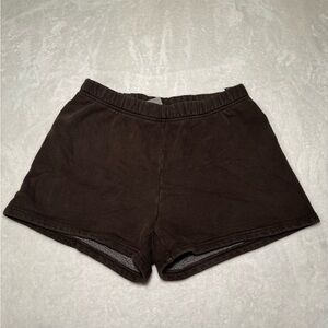 Aritzia TNA Cozy Fleece Perfect Sweat Shorts Rich Mocha Brown